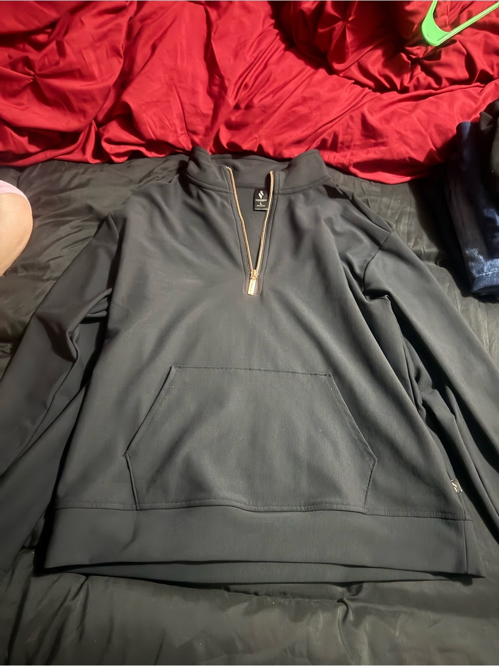 Skechers Black Quarter-Zip Pullover with Gold Zipper